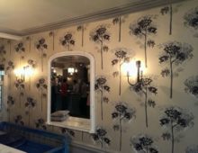 Wallpapering at The Falcon Hotel Painswick